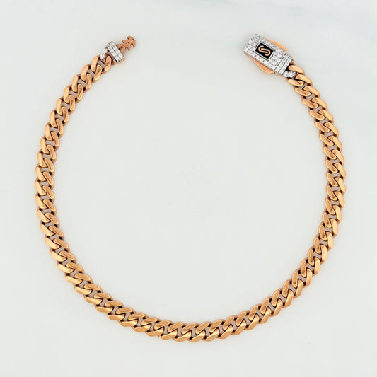 Pulso Cubano infinito 7.2g / 21cm / 4.8mm Oro Rosa 18K