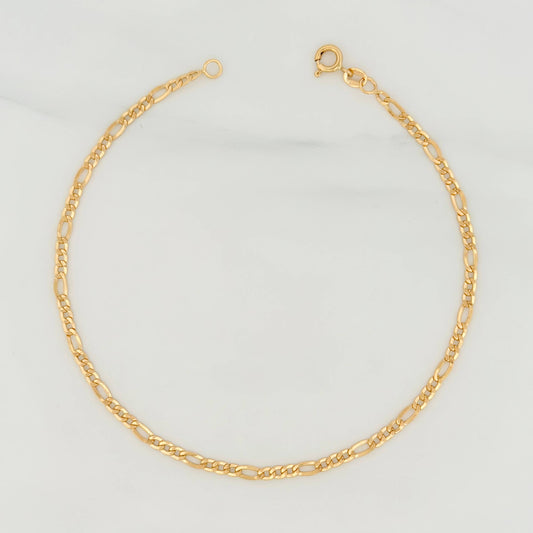Tobillera Figaro 2.2g / 25cm / 3mm Oro Amarillo 18K