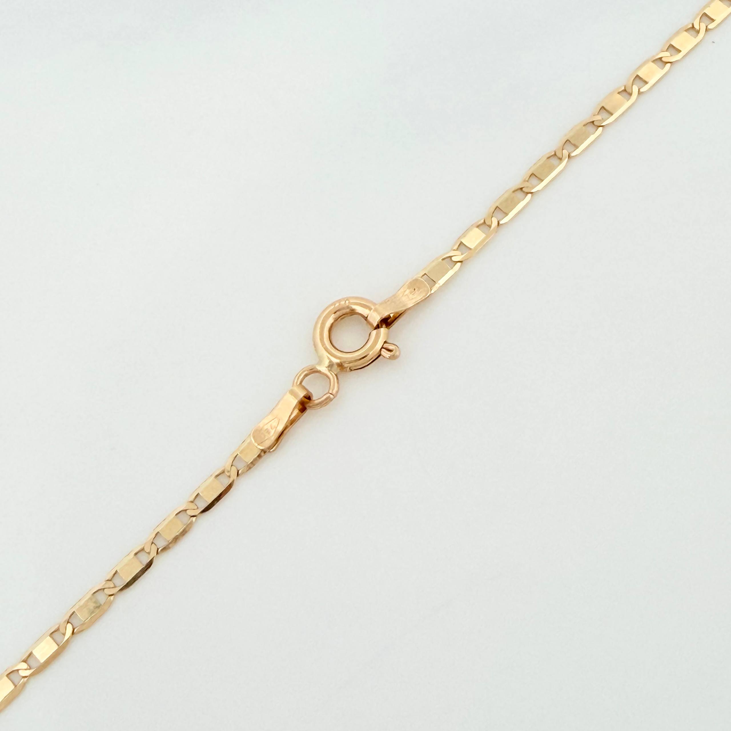 Cadena Escalera plana 3g / 60cm / 1.45mm Oro Amarillo 18K