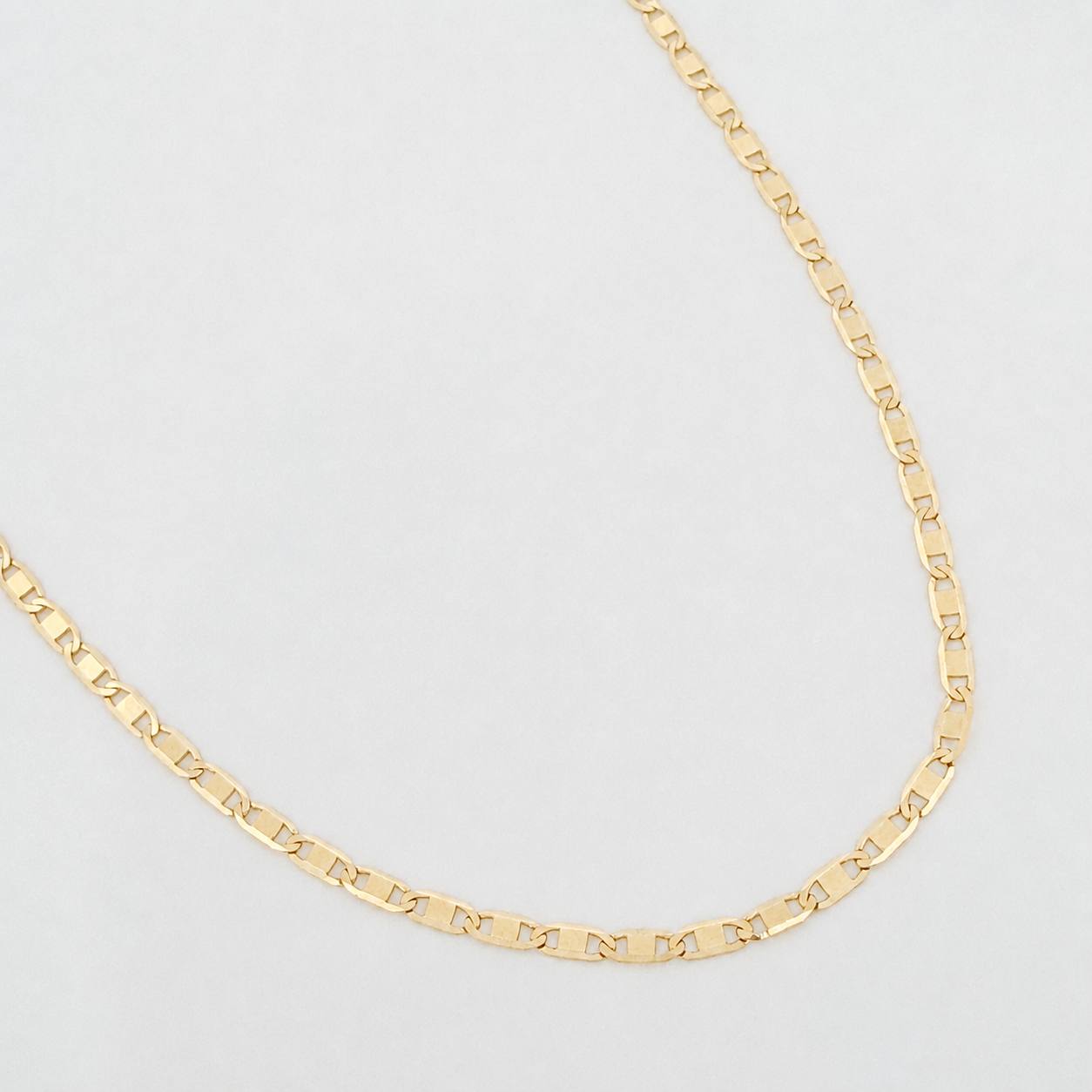 Cadena Escalera plana 3g / 60cm / 1.45mm Oro Amarillo 18K