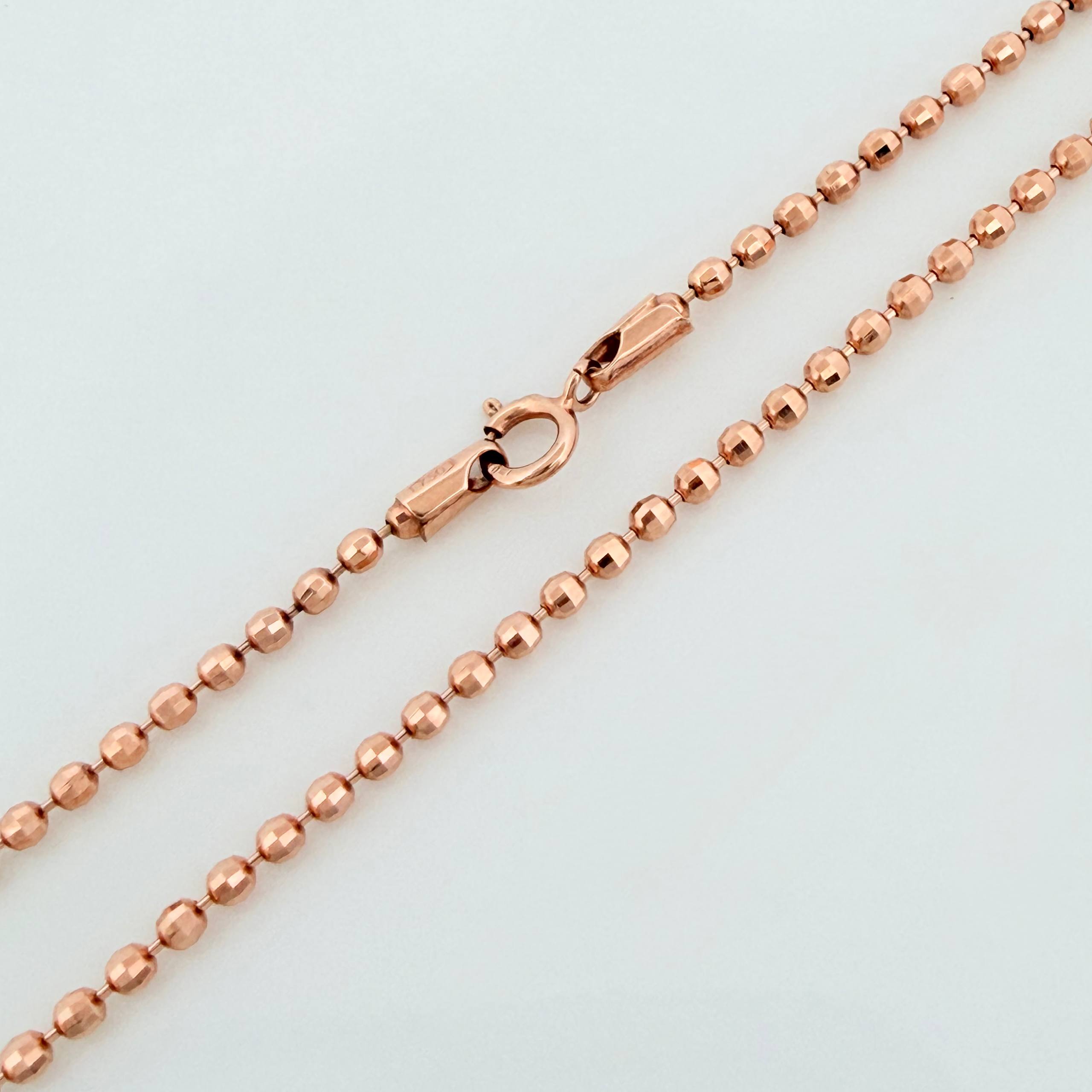 Cadena Militar 7.25g / 60cm / 1mm Oro Rosa 18K