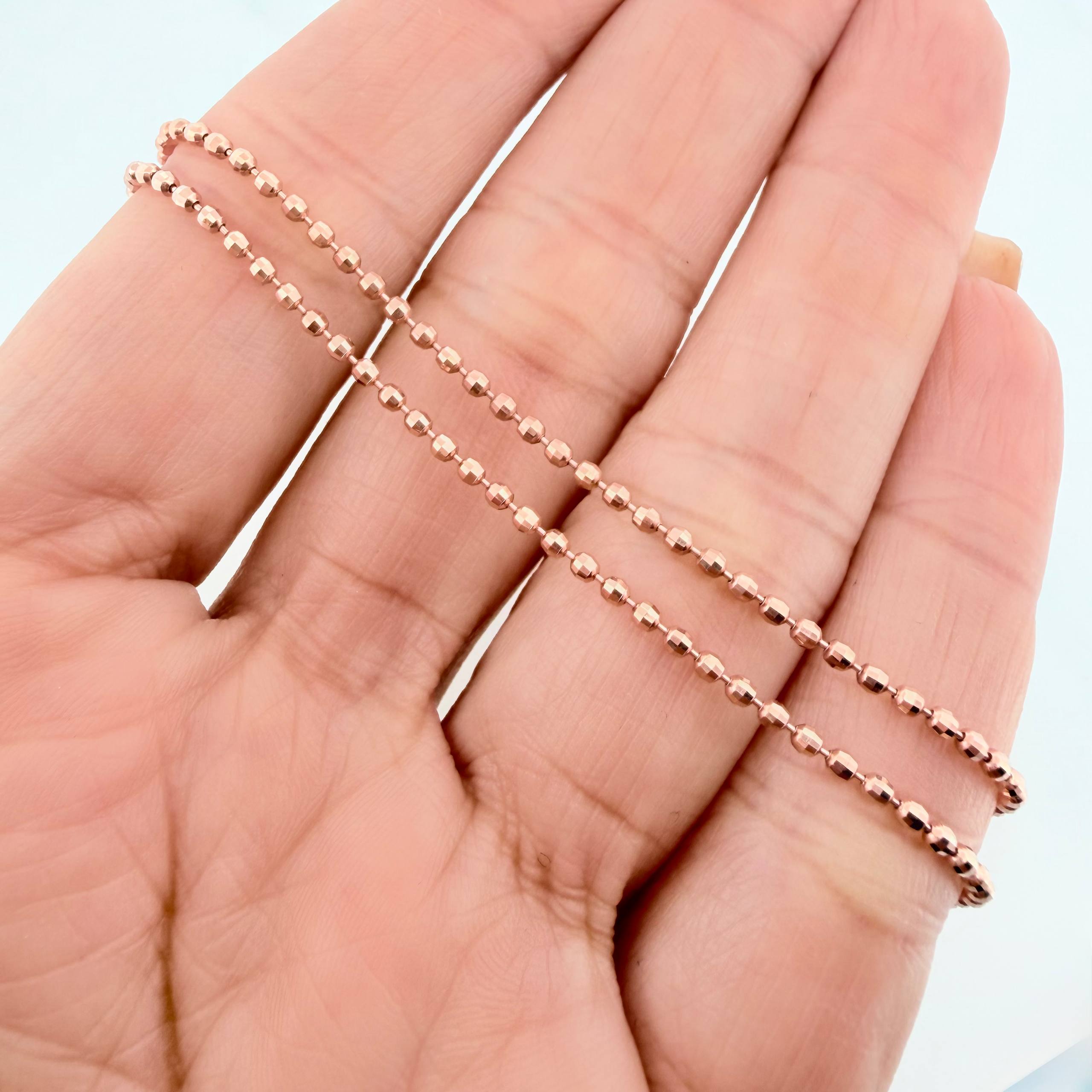 Cadena Militar 7.25g / 60cm / 1mm Oro Rosa 18K