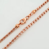 Cadena Ice 10.5g / 50.5cm / 2mm Dos Oros Blanco Rosa 18K