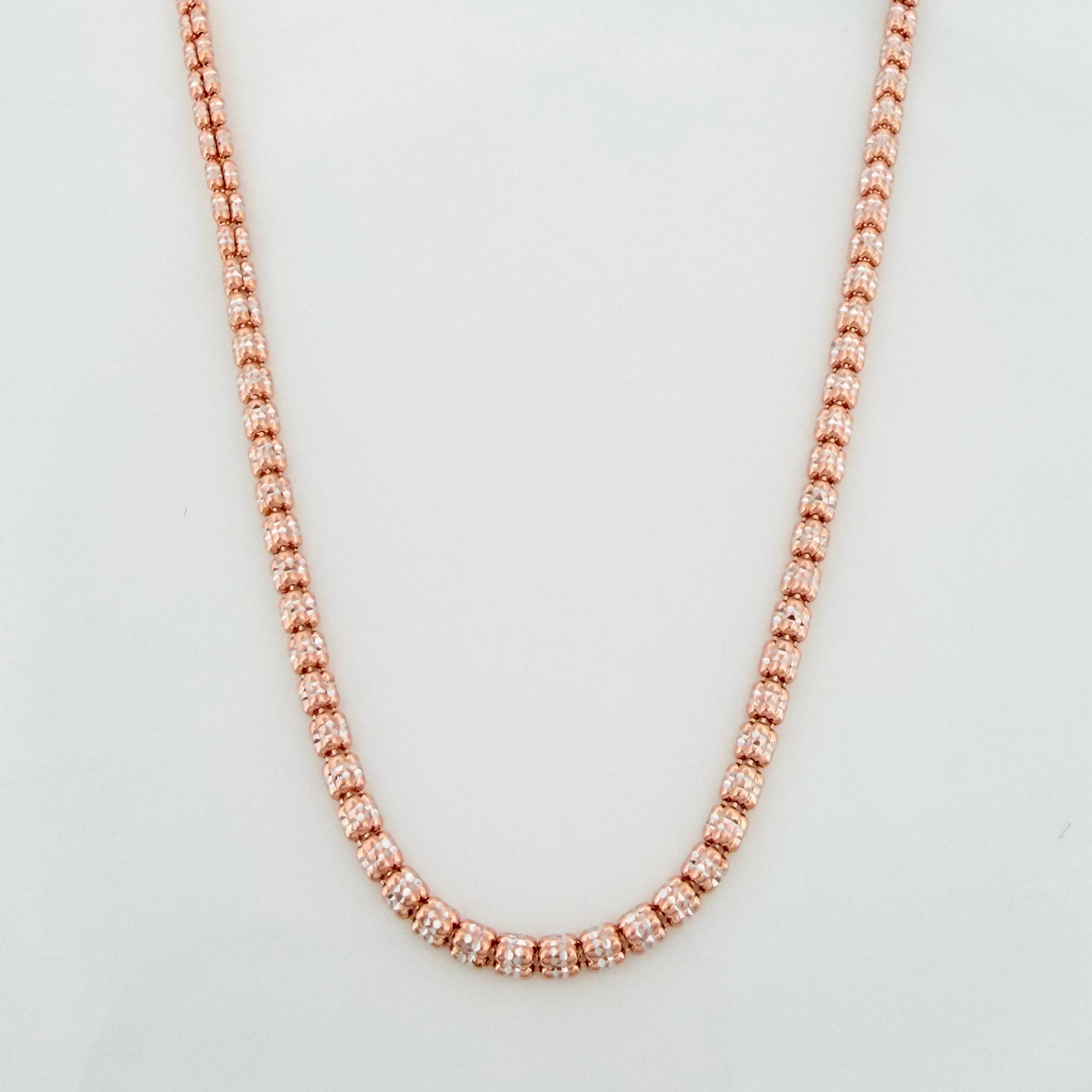 Cadena Ice 10.5g / 50.5cm / 2mm Dos Oros Blanco Rosa 18K