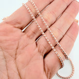 Cadena Ice 10.5g / 50.5cm / 2mm Dos Oros Blanco Rosa 18K