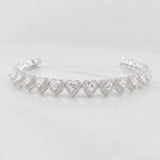 Pulso Corazones Seguidos 17.35g / 18cm / 8mm Plata 925
