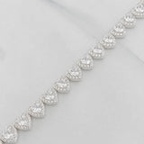 Pulso Corazones Seguidos 17.35g / 18cm / 8mm Plata 925