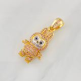 Dije Conejo Sonriente 6.15g / 3.05cm Dos Oros Amarillo Blanco 18K