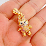 Dije Conejo Sonriente 6.15g / 3.05cm Dos Oros Amarillo Blanco 18K