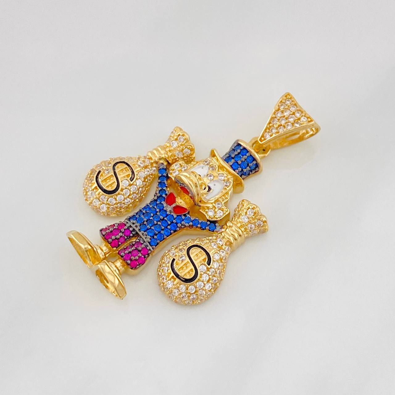 Dije Pato Bolsa Dinero 9.75g / 4cm Dos Oros Negro Amarillo 18K
