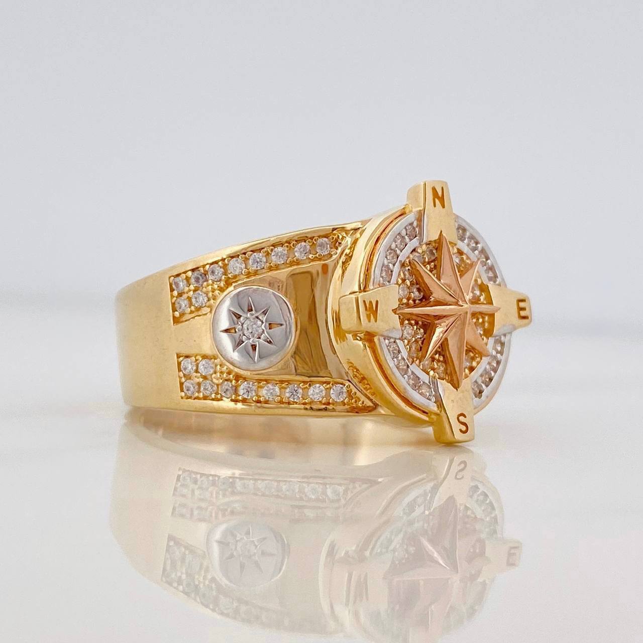 Anillo Brujula 10.25g / T11 Tres Oros 18K