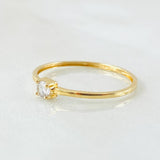 Anillo Solitario 0.65gr / T7 1/2 / Oro Amarillo 18K ©