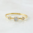 Anillo Solitario Dos Ojos 0.9gr / T6 / Oro Amarillo 18K