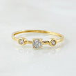 Anillo Solitario Dos Ojos 0.85gr / T6 / Oro Amarillo 18K
