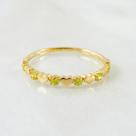 Anillo Corazones Intercalados 1.25gr / T7 1/4 / Oro Amarillo 18K