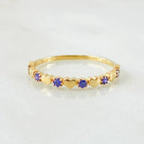 Anillo Corazones Intercalados 1.25gr / T7 1/4 / Oro Amarillo 18K