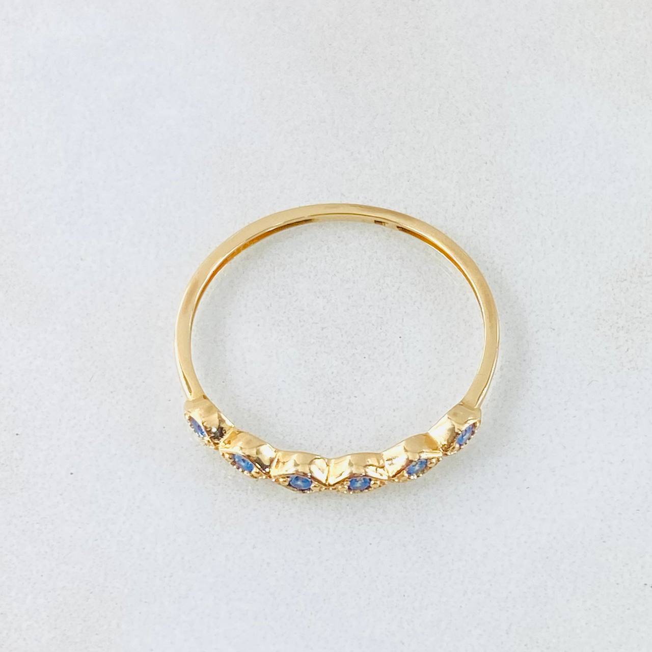 Anillo Linea de Ojos 1gr / T6 / Oro Amarillo 18K *