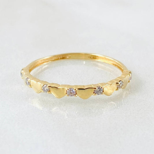 Anillo Corazones Intercalados 1.15gr / T6 3/4 / Oro Amarillo 18K ©