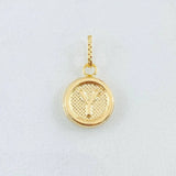 Dije Letra Y 0.6gr / 2cm / Circulo Cargador Bordeado Oro Amarillo 18K