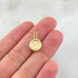 Dije Letra Y 0.6gr / 2cm / Circulo Cargador Bordeado Oro Amarillo 18K
