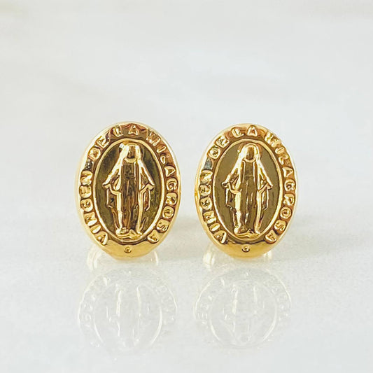 Topos Virgen Milagrosa Ovalo 0.95gr / 1cm / Oro Amarillo 18K *