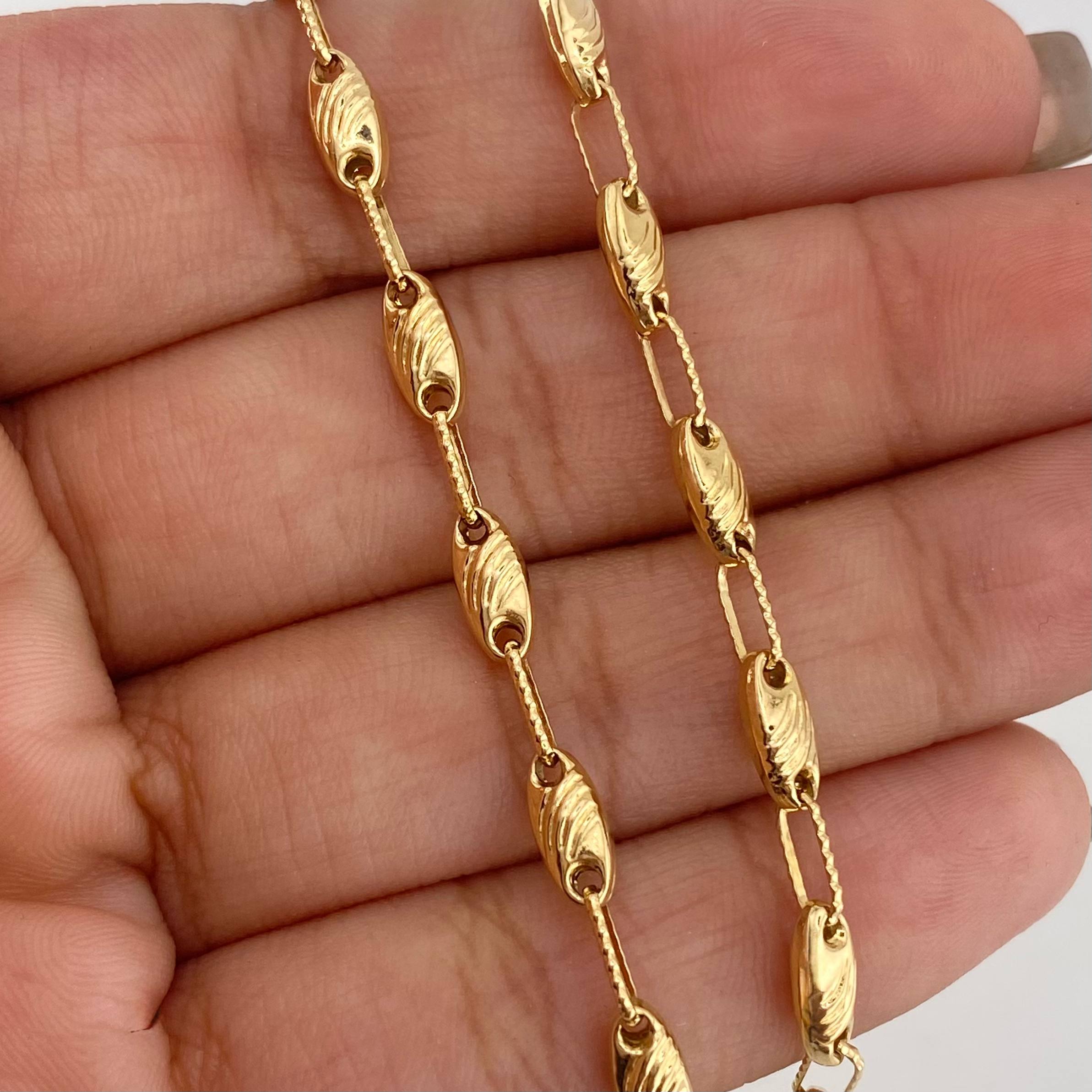 Pulso Rustico Paris 3.9 g / 21 cm / 1.2 mm Oro Amarillo 18K