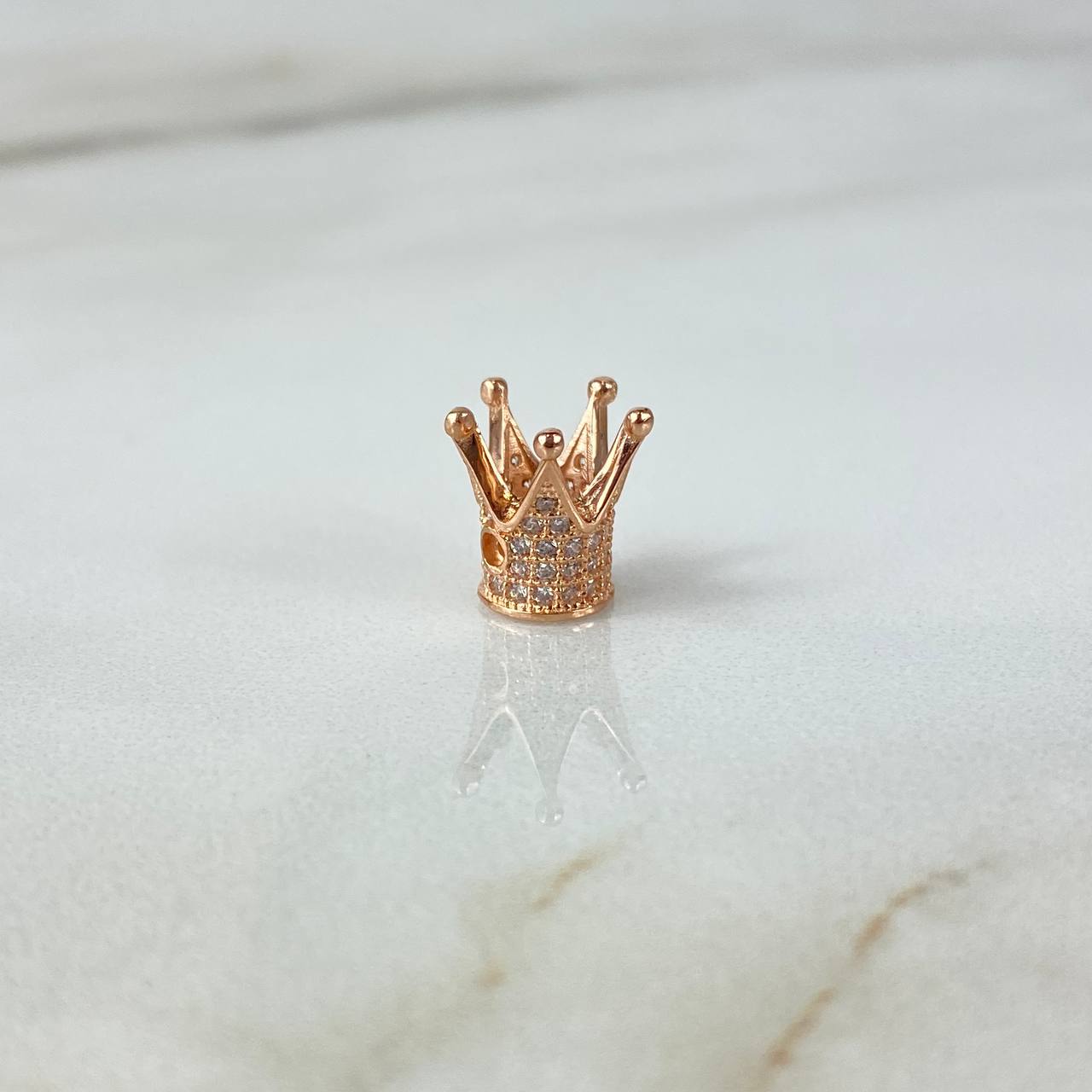 Herraje Corona 1.45gr / 1cm / Circones Blancos Oro Rosa Nac.Esp ©