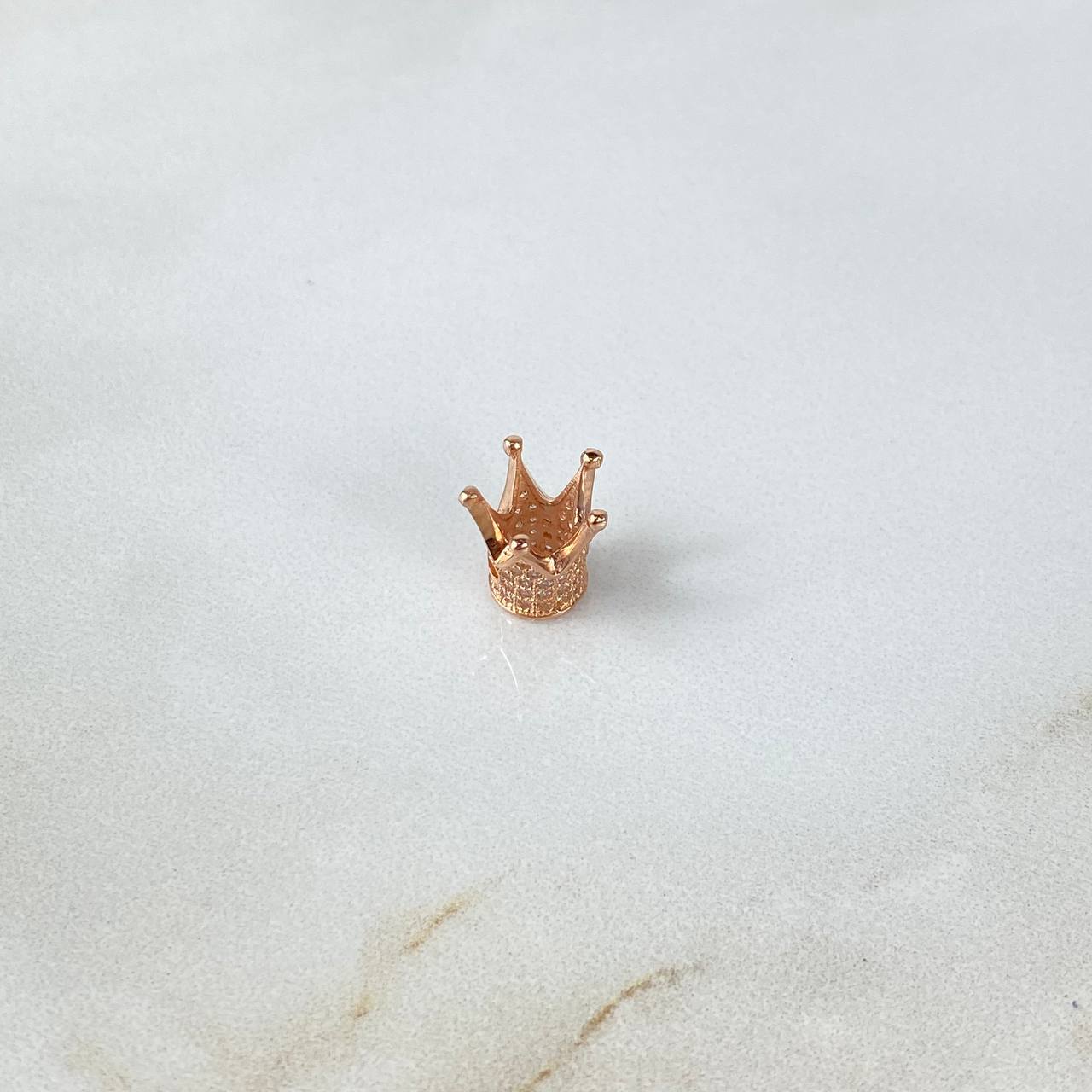 Herraje Corona 1.4gr / 1cm / Circones Blancos Oro Rosa ©