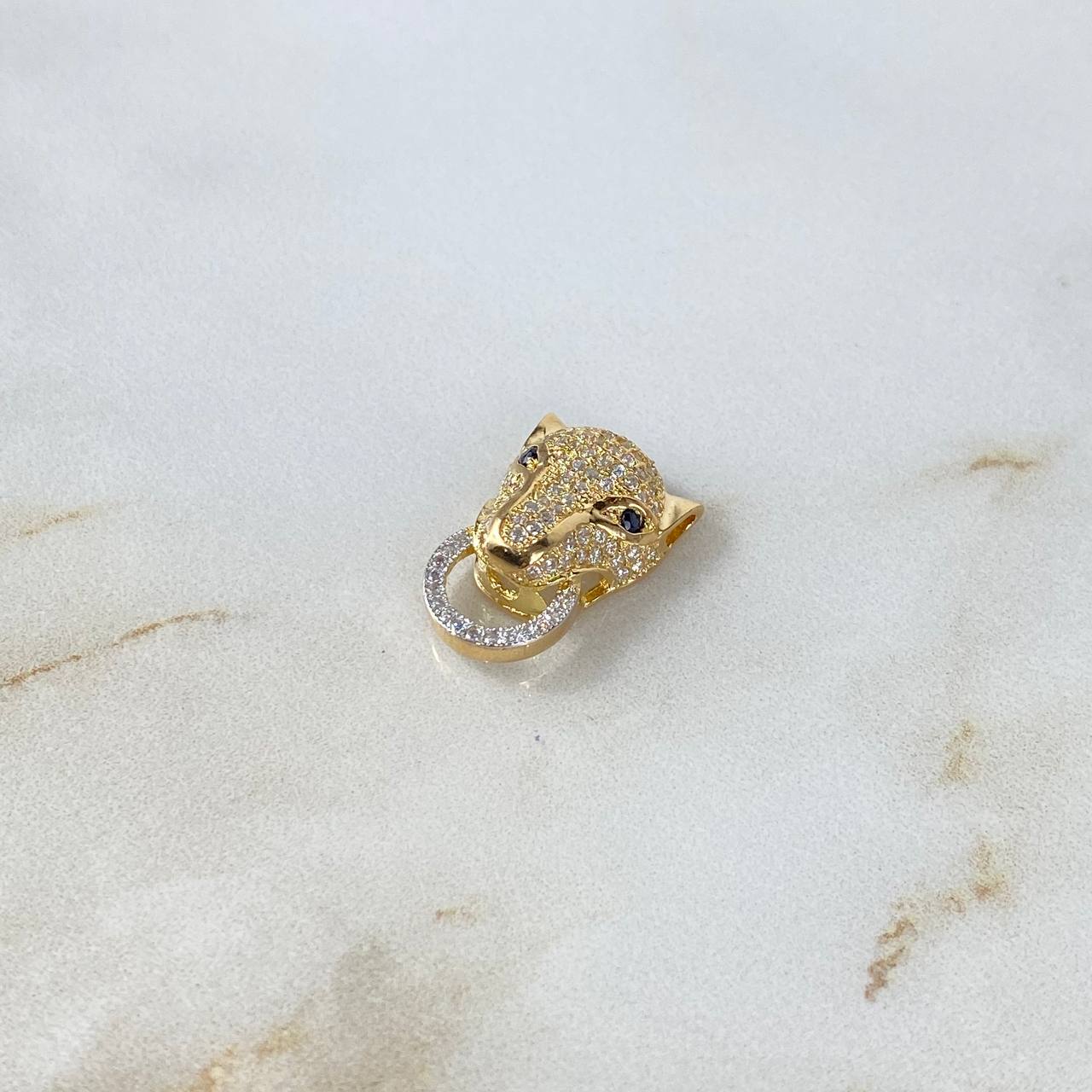 Herraje Rostro de Pantera 3.15gr / 2cm / Circones Blancos Negros Oro Amarillo ©