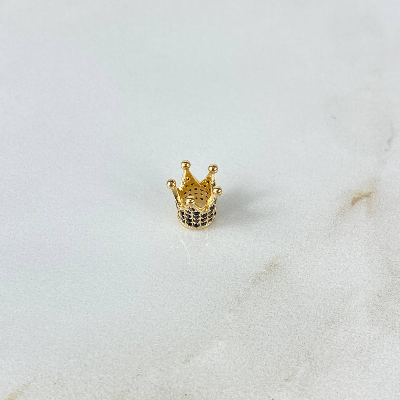 Herraje Corona 1.3gr / 1cm / Circones Negros Oro Amarillo ©