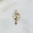 Dije Virgen María 1.45gr / 3.8cm / Silueta Circones Blancos Oro Amarillo