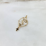 Dije Virgen María 1.45gr / 3.8cm / Silueta Circones Blancos Oro Amarillo