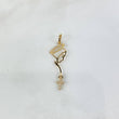 Dije Virgen María Silueta 0.75gr / 3.8cm / Circones Blancos Oro Amarillo ©