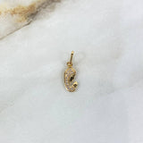 Dije Virgen María 0.6gr / 1.8cm / Circones Blancos Oro Amarillo ©