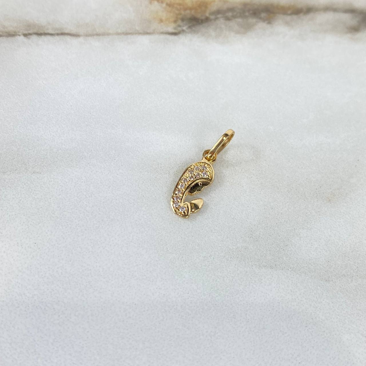 Dije Virgen María 0.6gr / 1.8cm / Circones Blancos Oro Amarillo ©