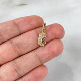 Dije Virgen María 0.6gr / 1.8cm / Circones Blancos Oro Amarillo ©