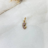 Dije Virgen María 0.65gr / 1.8cm / Circones Morados Oro Amarillo ©