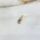 Dije Virgen María 0.65gr / 1.8cm / Circones Morados Oro Amarillo ©