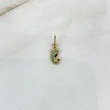 Dije Virgen María 0.6gr / 1.8cm / Circones Verdes Oro Amarillo ©