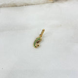 Dije Virgen María 0.6gr / 1.8cm / Circones Verdes Oro Amarillo ©