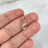 Dije Virgen María 0.65gr / 1.8cm / Circones Lilas Oro Amarillo ©