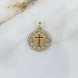 Dije Aro Cruces Basteadas 3.5gr / 2.9cm / Circones Blancos Dos Oros Amarillo Blanco ©
