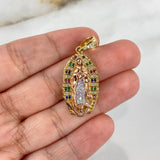 Dije Virgen de Guadalupe 5.75gr / 3.5cm / Circones de Colores Tres Oros ©