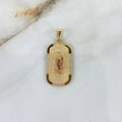 Dije Placa Virgen de Guadalupe 6.85gr / 4cm / Circones Blancos-Verdes-Fucsias Oro Amarillo ©