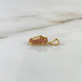 Dije Tennis 2.3gr / 2.3cm / Circones fucsias Oro Amarillo ©