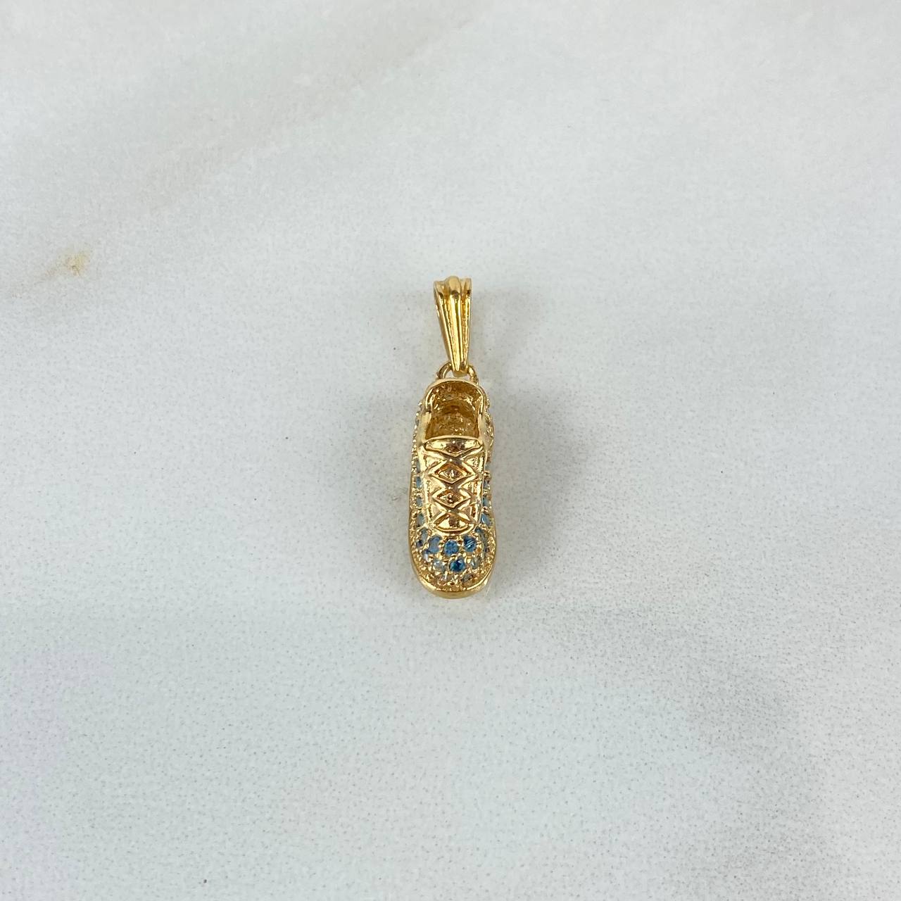 Dije Tennis 2.3gr / 2.3cm / Circones Azules Oro Amarillo ©