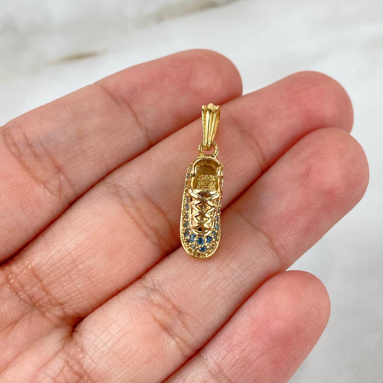 Dije Tennis 2.3gr / 2.3cm / Circones Azules Oro Amarillo ©