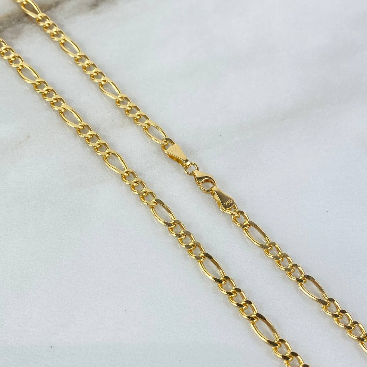 Cadena Figaro 9gr / 55cm / 4mm Oro Amarillo +0 ©