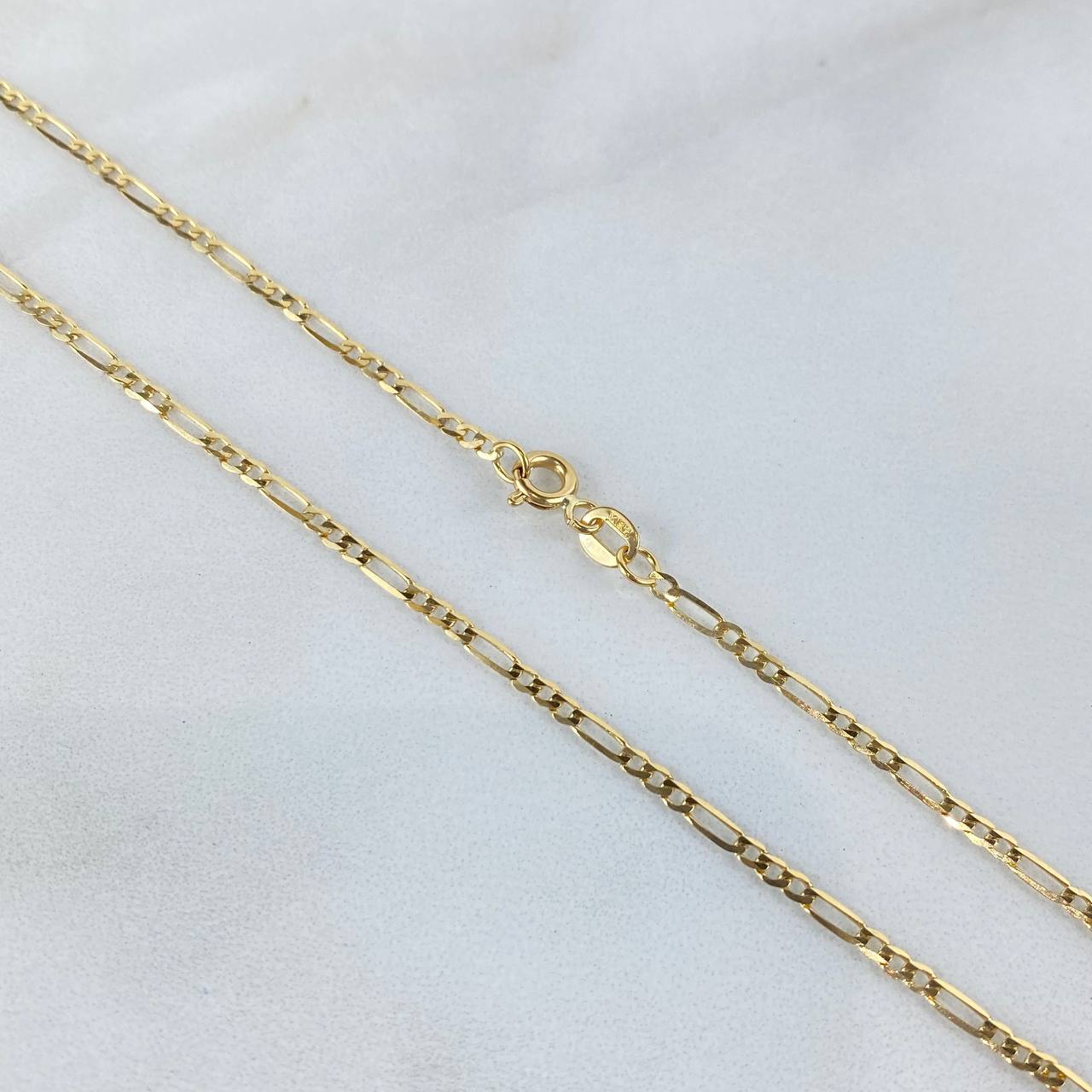 Cadena Figaro 3.6gr / 60cm / 1.9mm Oro Amarillo +0 ©