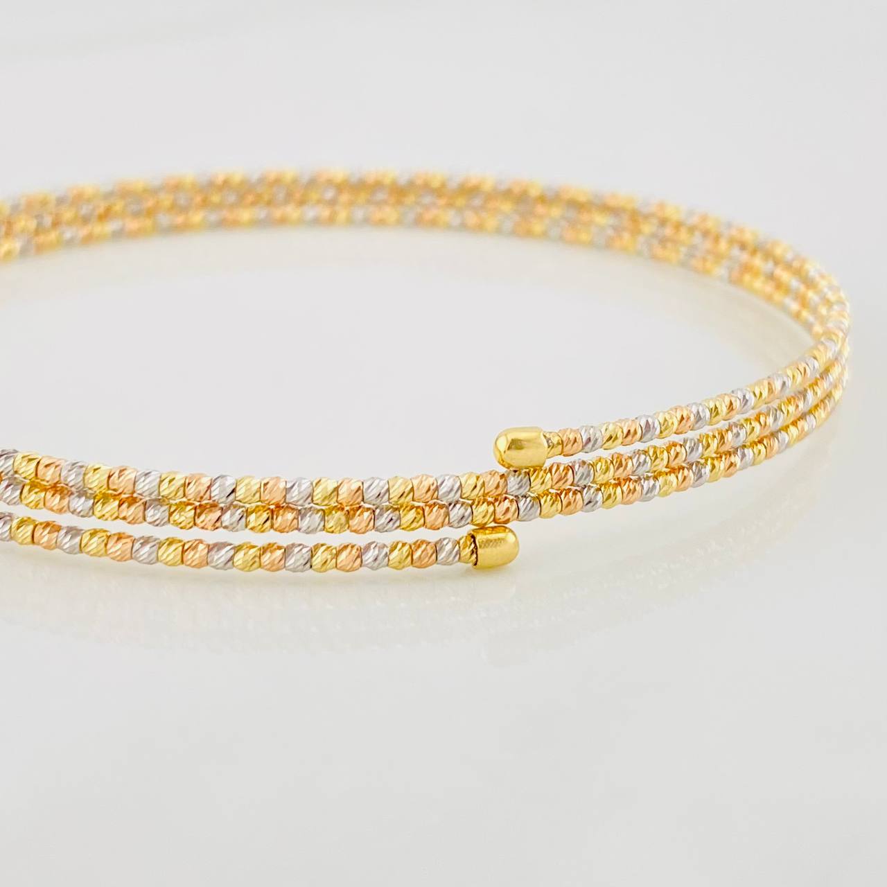 Pulso Diamantado 3 Aros 5.15g / 18cm / 1.42mm Tres Oros 18K